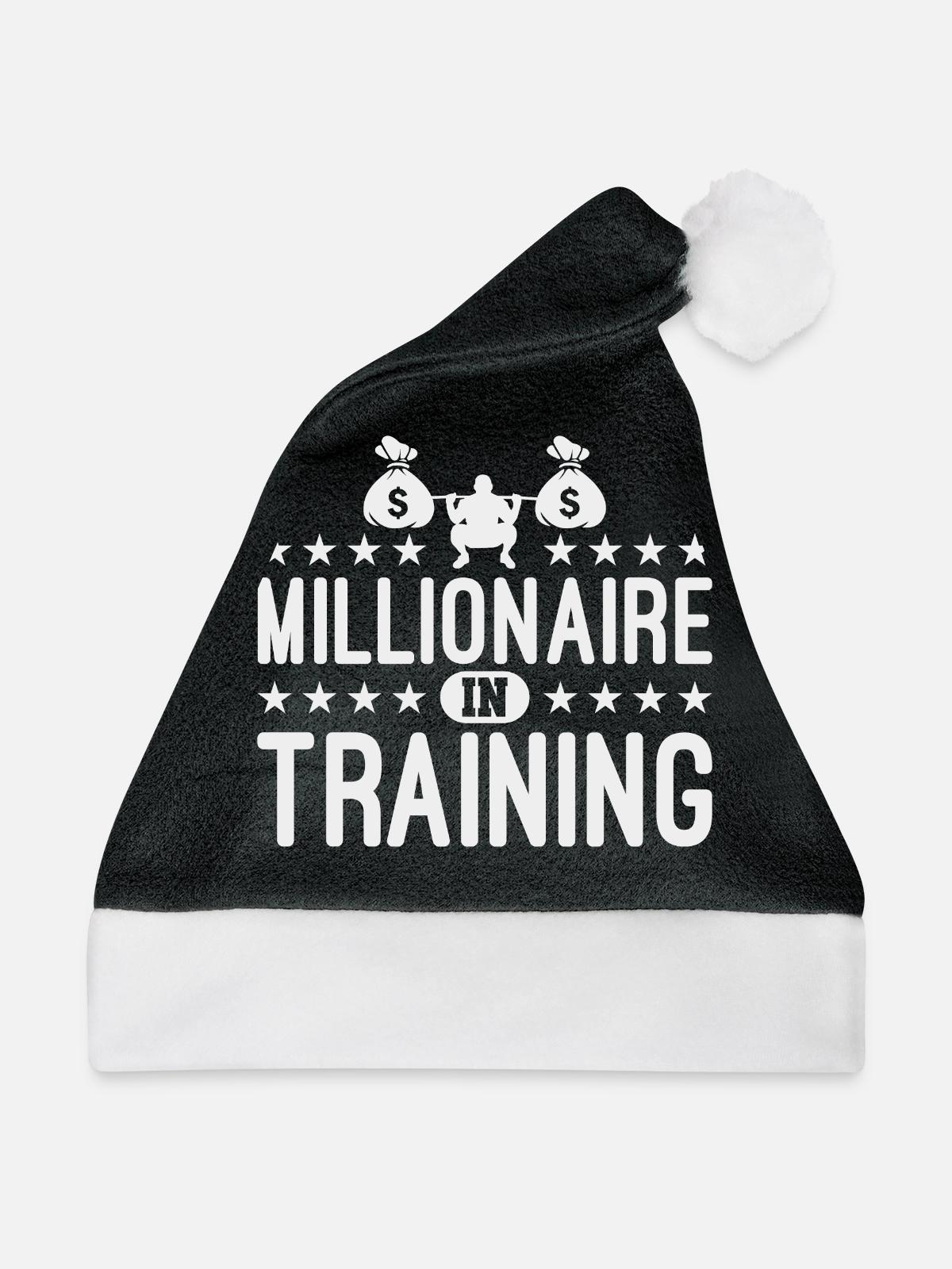 Millionär - Weihnachtsmütze - Schwarz/Weiß - Vorne