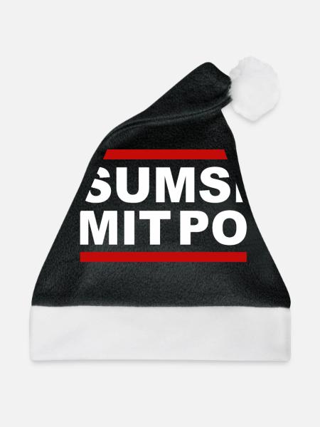 SUMSI MIT PO - Weihnachtsmütze - Schwarz/Weiß - Vorne
