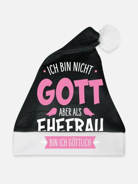 Ehefrau - Weihnachtsmütze - Schwarz/Weiß - Vorne