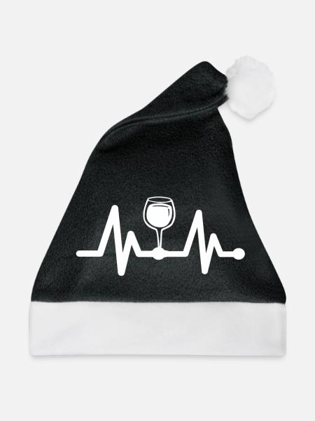 Weißwein - Weihnachtsmütze - Schwarz/Weiß