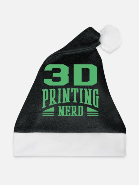 Druck Modell Drucker CAD Druck 3D Druck Hobby - Weihnachtsmütze - Schwarz/Weiß - Vorne