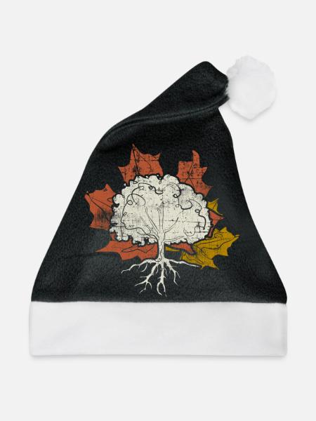 Baum - Weihnachtsmütze - Schwarz/Weiß - Vorne