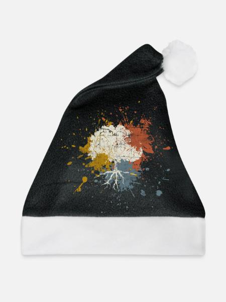 Baum - Weihnachtsmütze - Schwarz/Weiß - Vorne