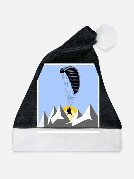 Paragliding Gleitschirm Alpen - Weihnachtsmütze - Schwarz/Weiß - Vorne