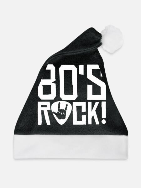 80er Rock - Weihnachtsmütze - Schwarz/Weiß