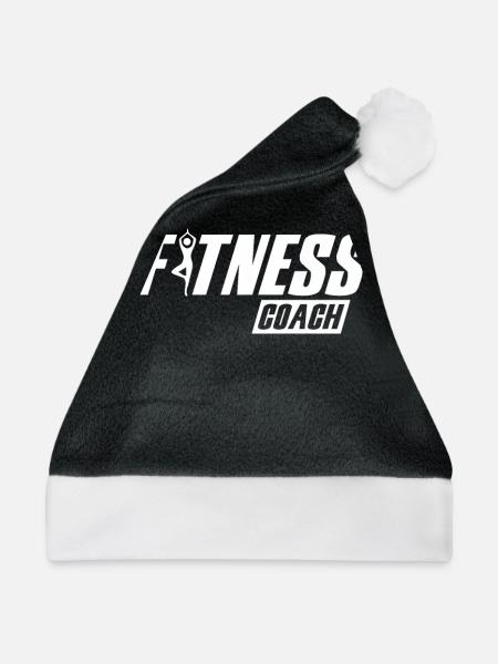 Fitnessstudio Fitnesstrainer - Weihnachtsmütze - Schwarz/Weiß - Vorne