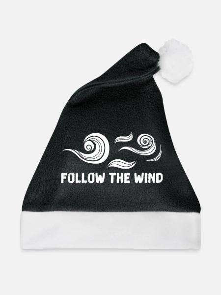 Follow the wind - Folge dem Wind - Weihnachtsmütze - Schwarz/Weiß - Vorne