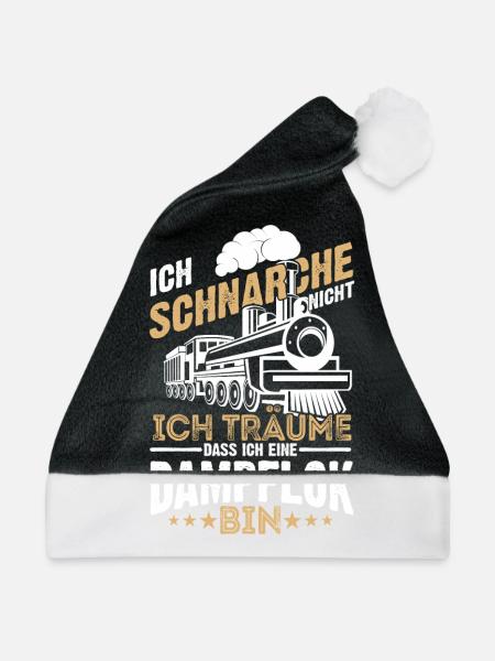 Ich Träume Dass Ich Eine Dampflok Bin Geschenk Zug - Weihnachtsmütze - Schwarz/Weiß