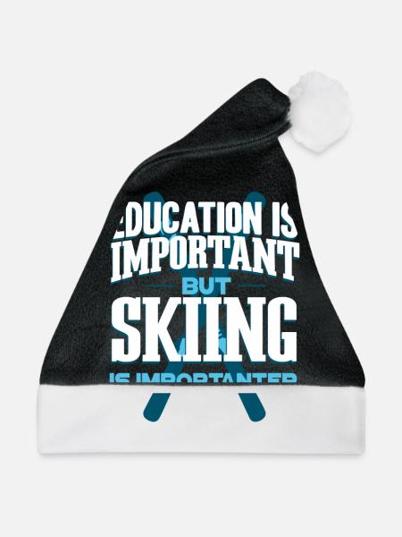 Ski - Weihnachtsmütze - Schwarz/Weiß - Vorne
