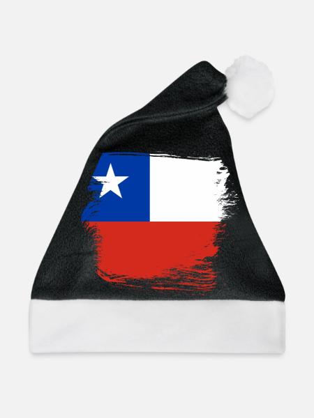 Chile Flagge - Weihnachtsmütze - Schwarz/Weiß - Vorne