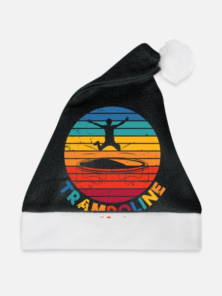 Trampolin Fitness Workout Trendsport Jumping Jump - Weihnachtsmütze - Schwarz/Weiß - Vorne