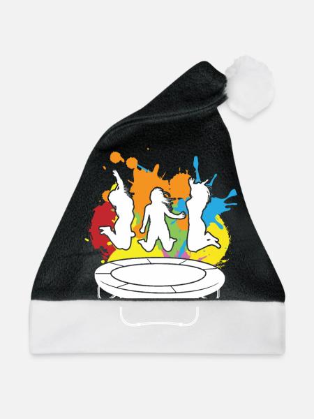 Trampolin Jump Jumping Jumpstyle Sport - Weihnachtsmütze - Schwarz/Weiß - Vorne