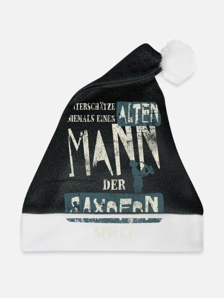 Saxofon Papa Opa - Weihnachtsmütze - Schwarz/Weiß