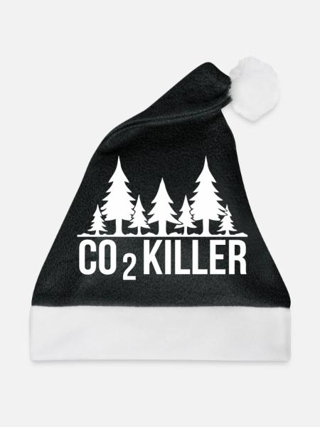 Klimaschutz - Weihnachtsmütze - Schwarz/Weiß - Vorne