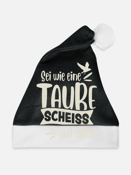 Taube - Weihnachtsmütze - Schwarz/Weiß
