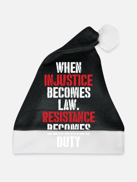 Widerstand Revolution Demo Geschenk - Weihnachtsmütze - Schwarz/Weiß - Vorne
