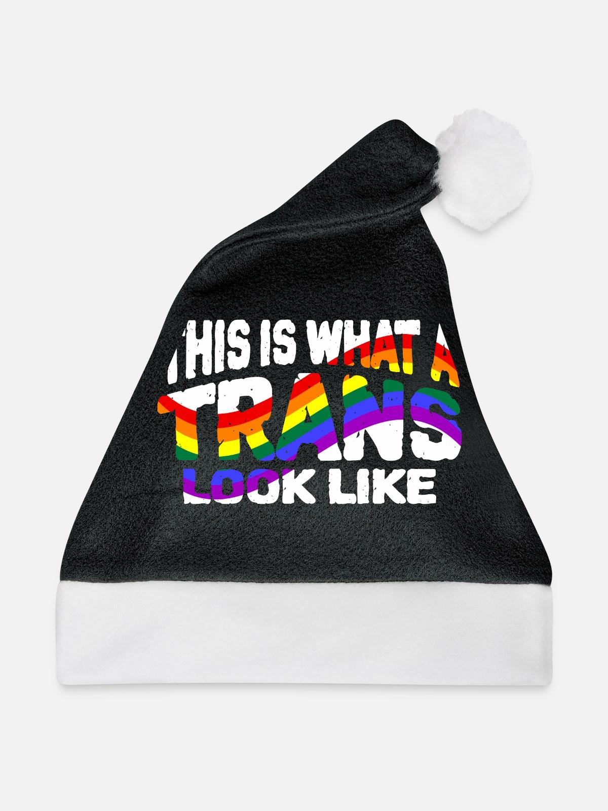Transgender - Weihnachtsmütze - Schwarz/Weiß - Vorne