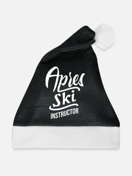 Apres Ski Lehrer Skiurlaub - Weihnachtsmütze - Schwarz/Weiß - Vorne