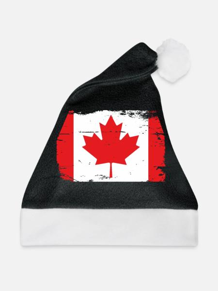 Kanada Flagge - Weihnachtsmütze - Schwarz/Weiß