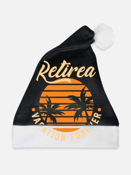 Pension Urlaub Rentner - Weihnachtsmütze - Schwarz/Weiß - Vorne