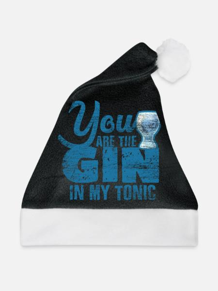 Gin - Weihnachtsmütze - Schwarz/Weiß - Vorne