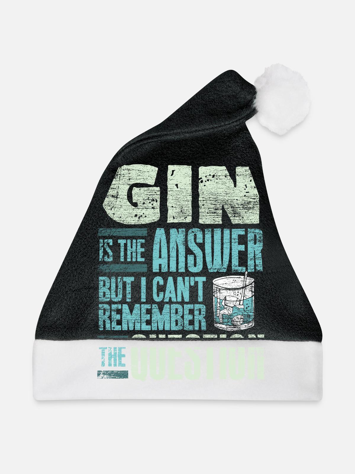 Gin - Weihnachtsmütze - Schwarz/Weiß - Vorne
