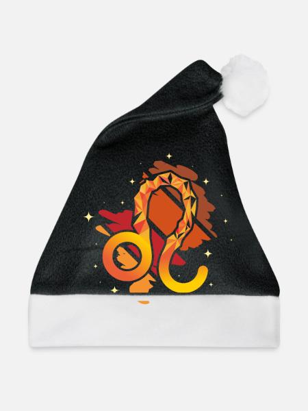 Sternzeichen Löwe - Weihnachtsmütze - Schwarz/Weiß
