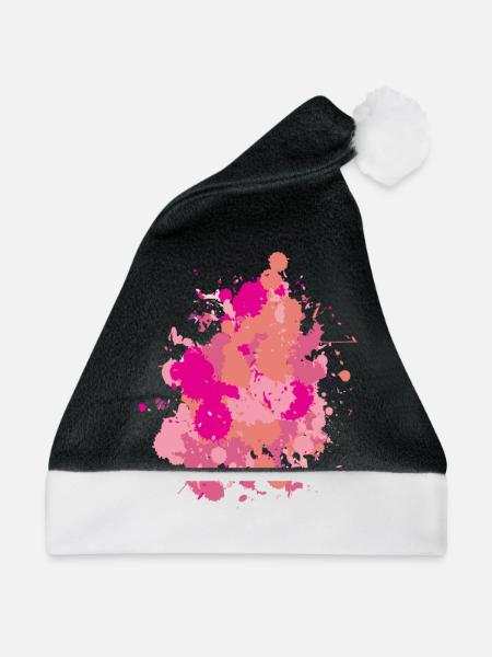 Farbklecks - Weihnachtsmütze - Schwarz/Weiß - Vorne