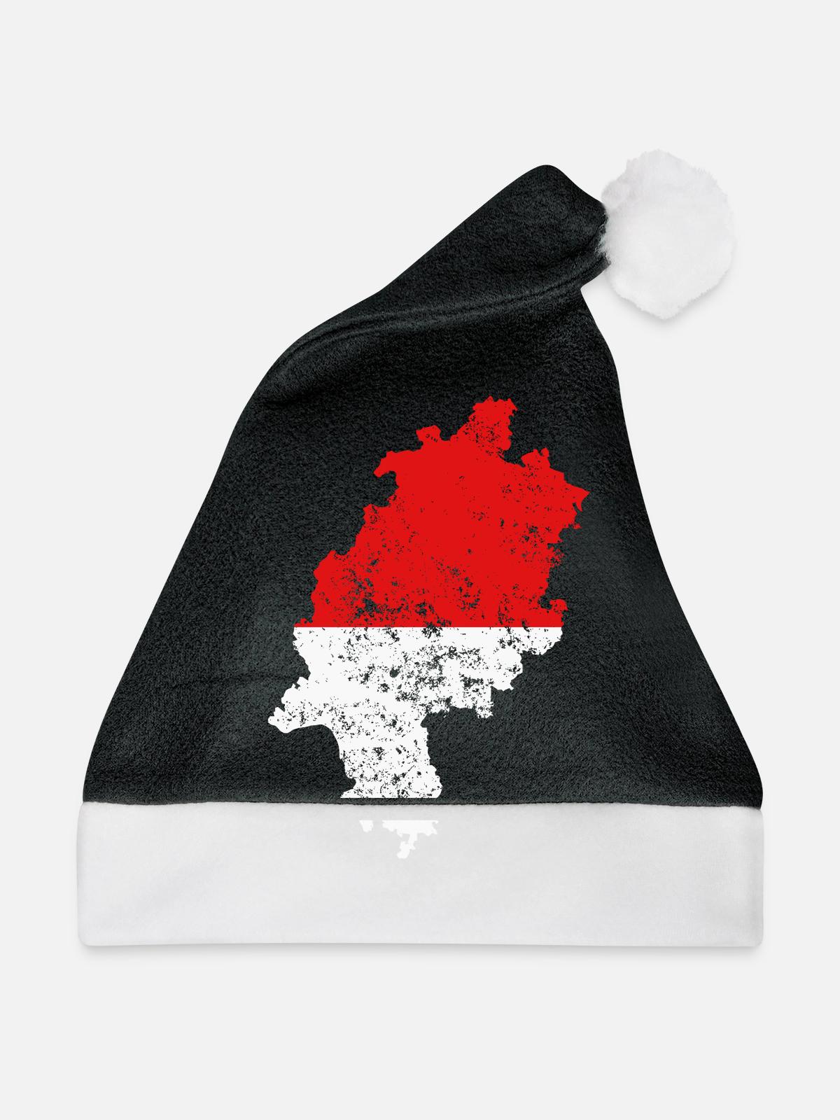 Hessen - Weihnachtsmütze - Schwarz/Weiß - Vorne