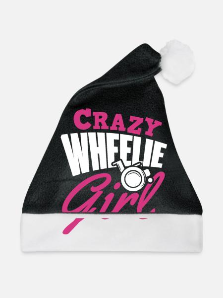 Rollstuhl Mädchen - Weihnachtsmütze - Schwarz/Weiß