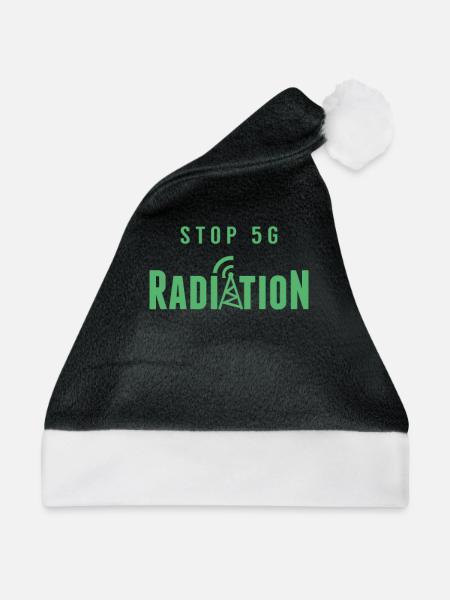 Anti 5G 5G Gegner Strahlung Mobilfunk Stoppen - Weihnachtsmütze - Schwarz/Weiß - Vorne