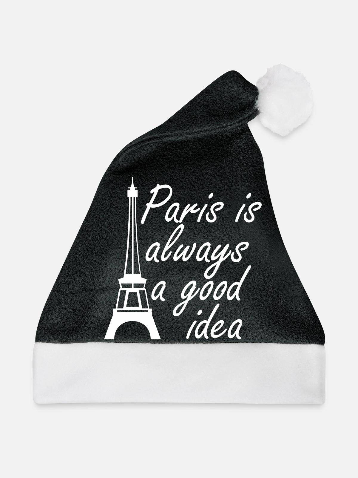 Paris - Weihnachtsmütze - Schwarz/Weiß - Vorne