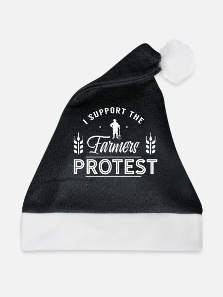 Bauernprotest Landwirt Demonstration - Weihnachtsmütze - Schwarz/Weiß - Vorne