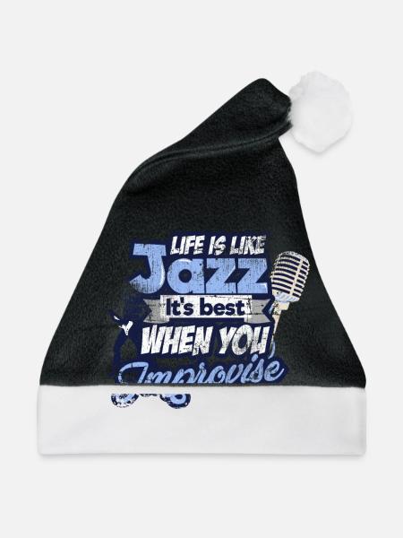 Jazz - Weihnachtsmütze - Schwarz/Weiß - Vorne