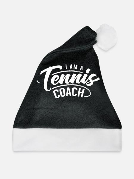 Tennislehrer Trainer Tennis Ausbilder Lehrer - Weihnachtsmütze - Schwarz/Weiß - Vorne
