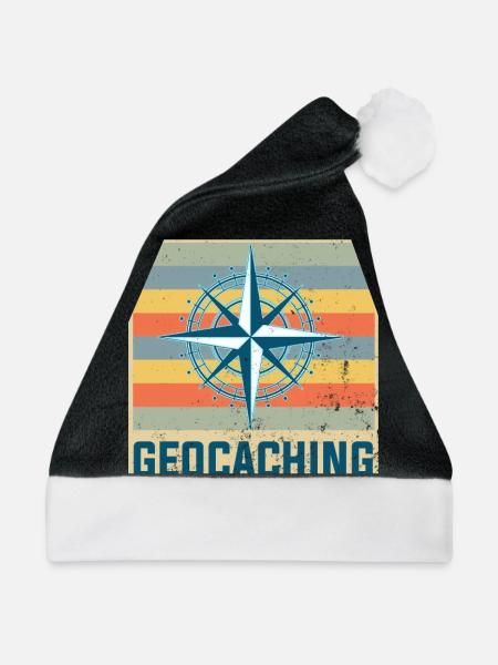 geocaching - Weihnachtsmütze - Schwarz/Weiß