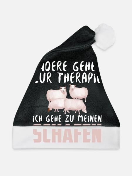 ANDERE GEHEN ZUR THERAPIE ICH GEHE ZU SCHAFEN - Weihnachtsmütze - Schwarz/Weiß