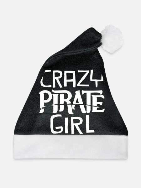 Pirat Mädchen - Weihnachtsmütze - Schwarz/Weiß