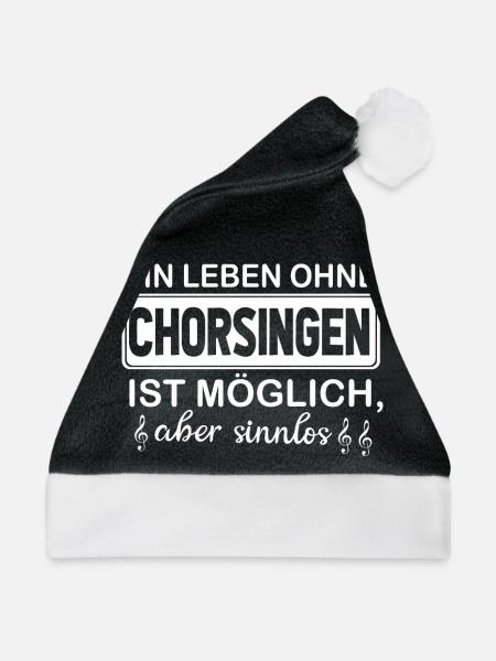ein leben ohne chorsingen ist möglich - Weihnachtsmütze - Schwarz/Weiß - Vorne