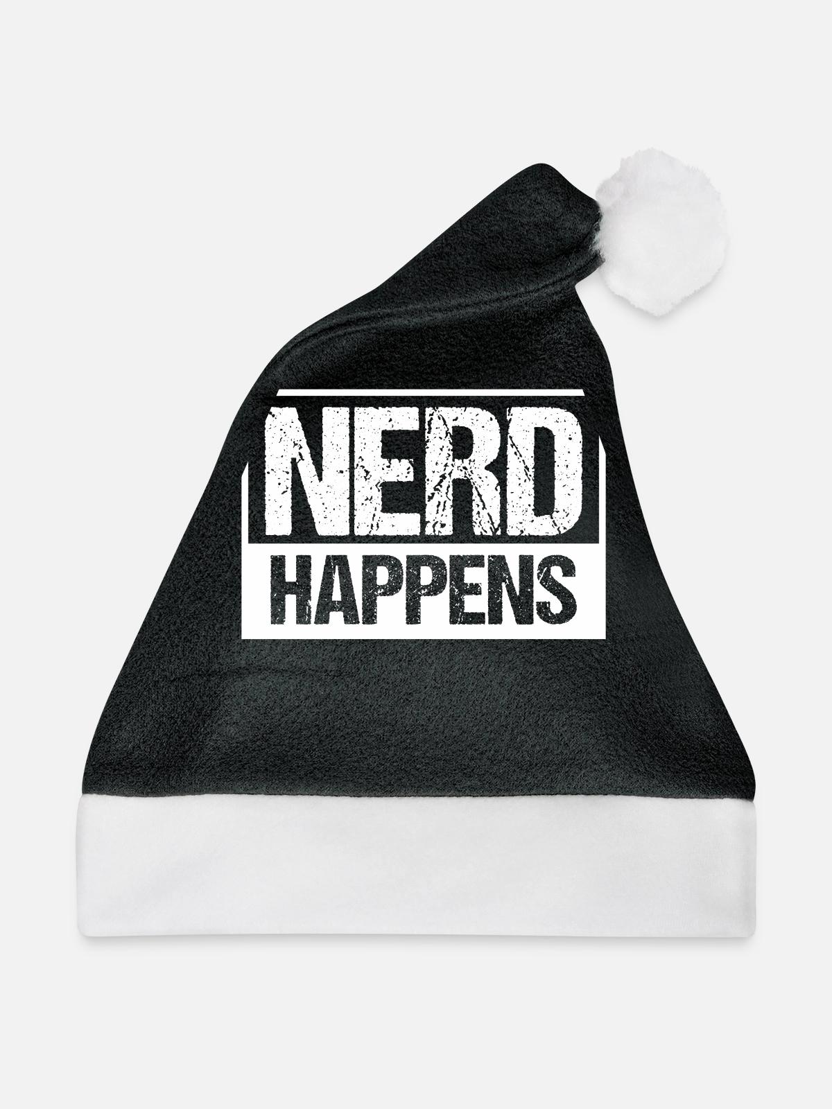 Nerd - Weihnachtsmütze - Schwarz/Weiß - Vorne