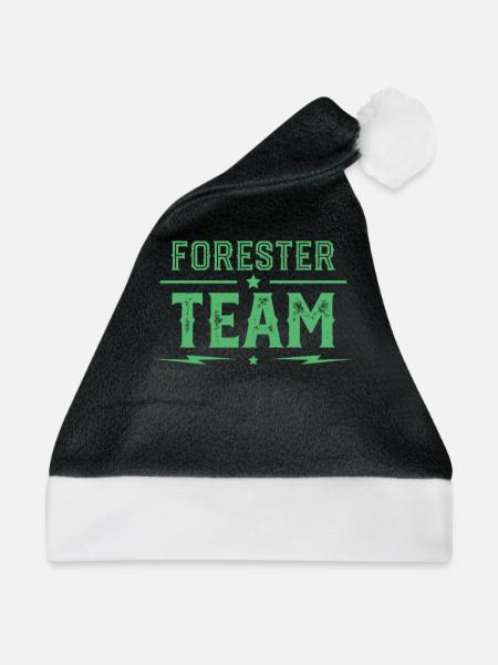 Förster Försterin Forst Försterei Forstwirtschaft - Weihnachtsmütze - Schwarz/Weiß - Vorne