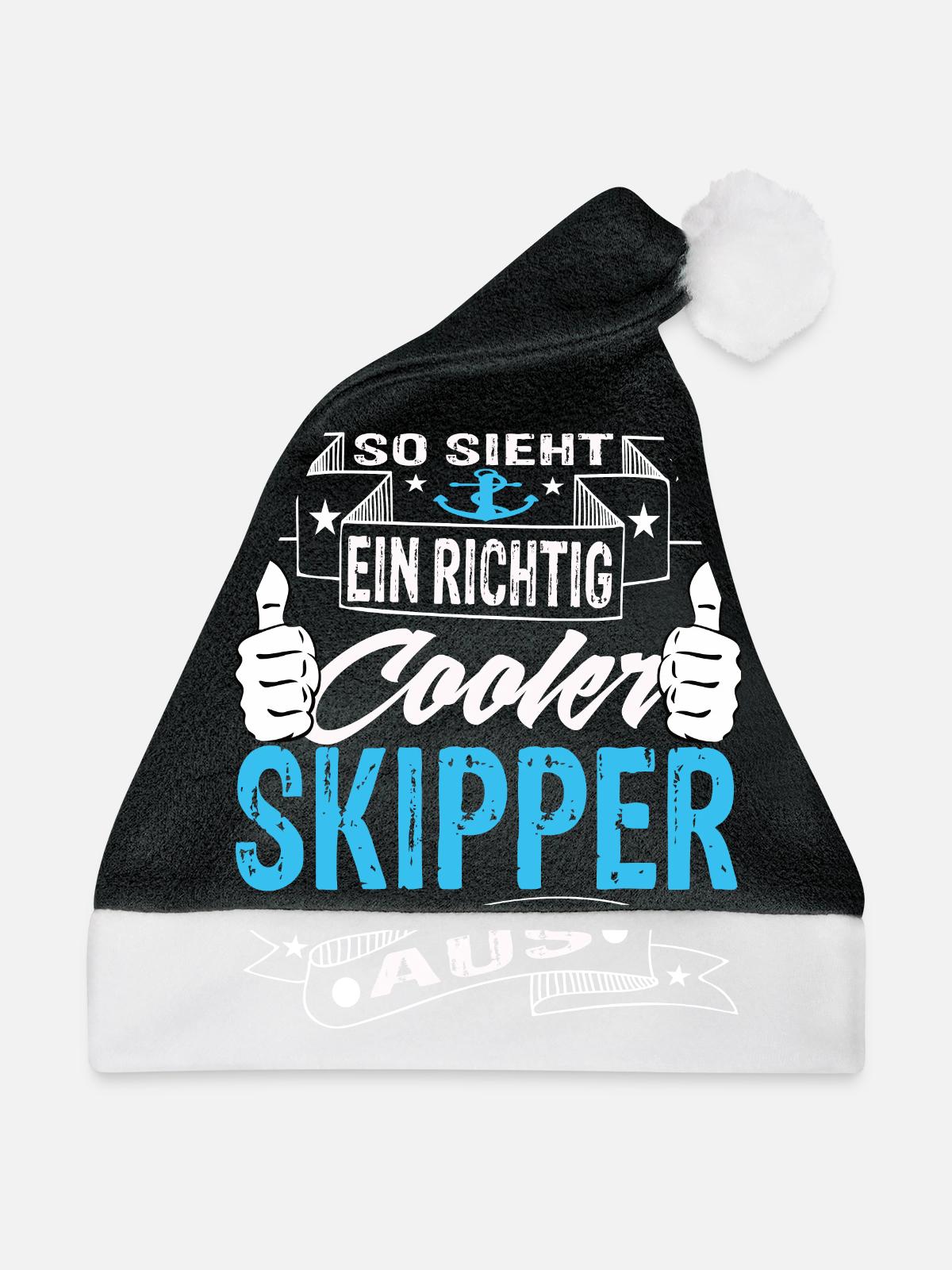 Skipper - Weihnachtsmütze - Schwarz/Weiß - Vorne