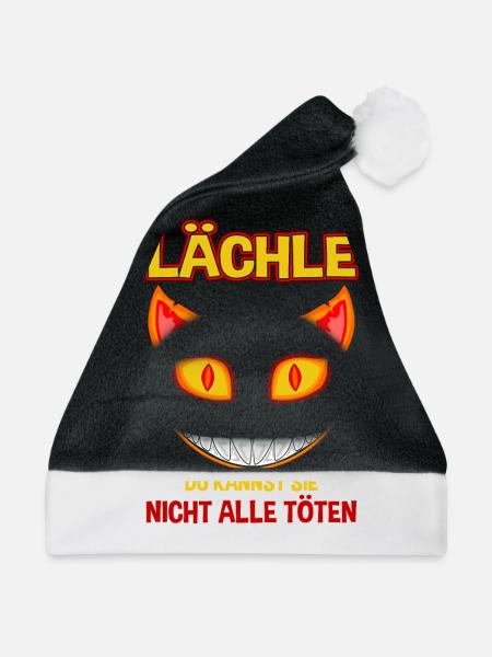 Lächle du kannst sie nicht alle töten - Weihnachtsmütze - Schwarz/Weiß - Vorne