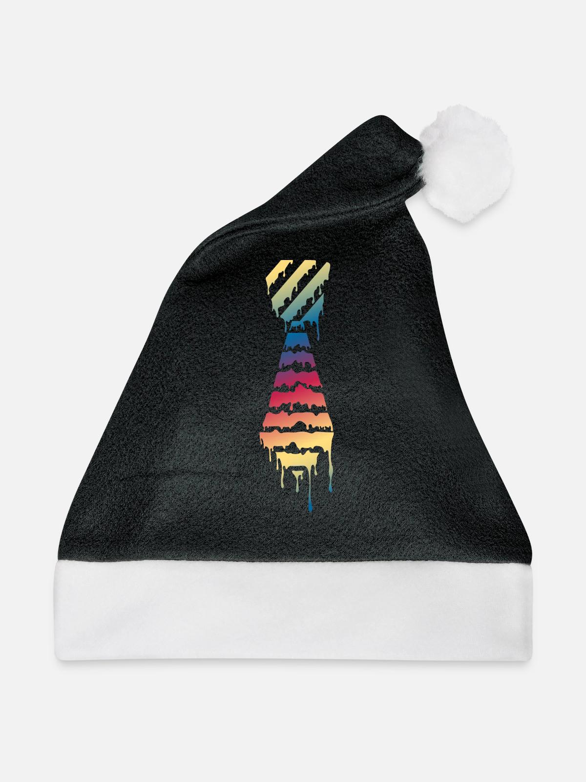 Krawatte - Weihnachtsmütze - Schwarz/Weiß - Vorne