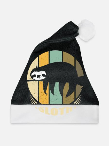 Sloth Retro Faultier lustige Geschenkidee Geschenk - Weihnachtsmütze - Schwarz/Weiß