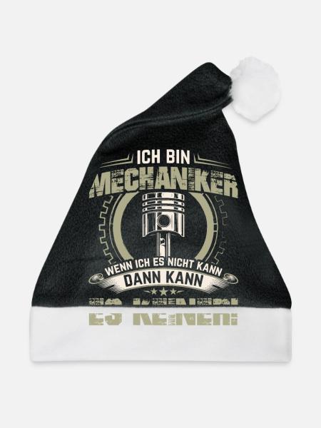 Ich bin Mechaniker wenn ich es .. KFZ Mechaniker - Weihnachtsmütze - Schwarz/Weiß