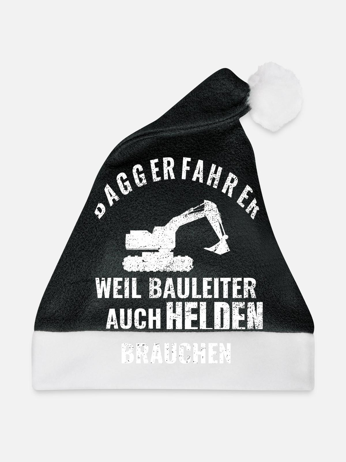 Baggerfahrer - Weihnachtsmütze - Schwarz/Weiß - Vorne