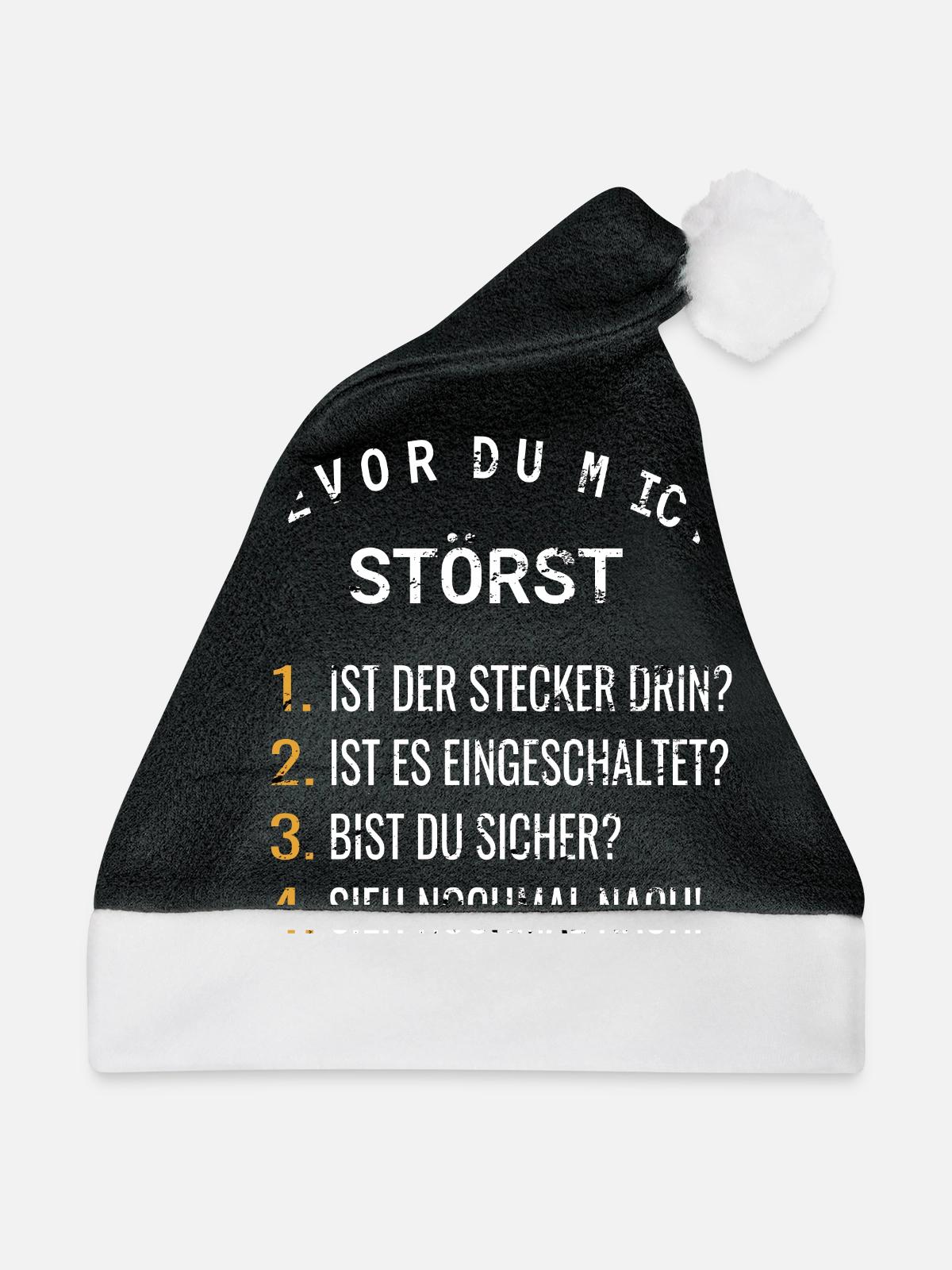 Techniker - Weihnachtsmütze - Schwarz/Weiß - Vorne