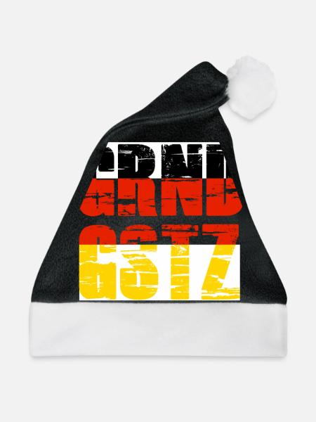 Grundgesetz Deutschland - Weihnachtsmütze - Schwarz/Weiß - Vorne