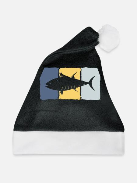 Hochsee Angeln Thunfisch - Weihnachtsmütze - Schwarz/Weiß - Vorne